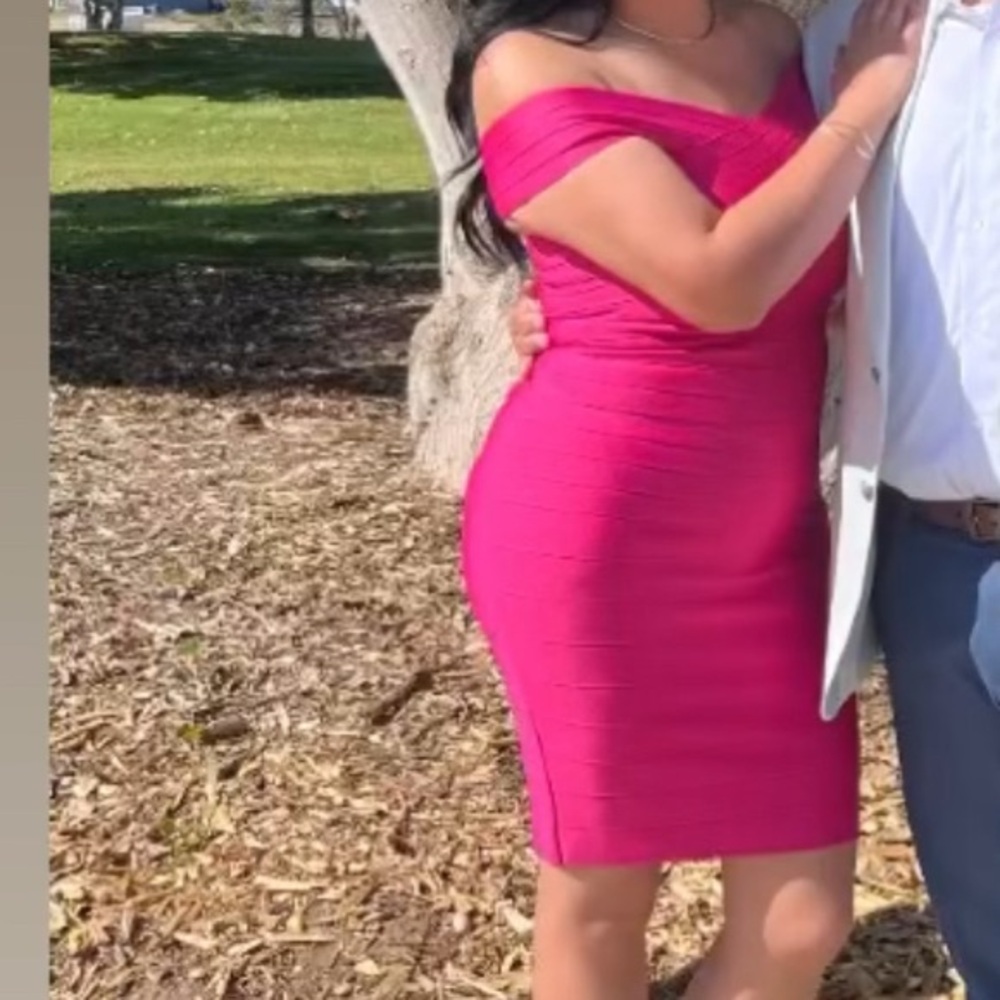 Siena Studio Fuchsia Off-Shoulder Midi Dress